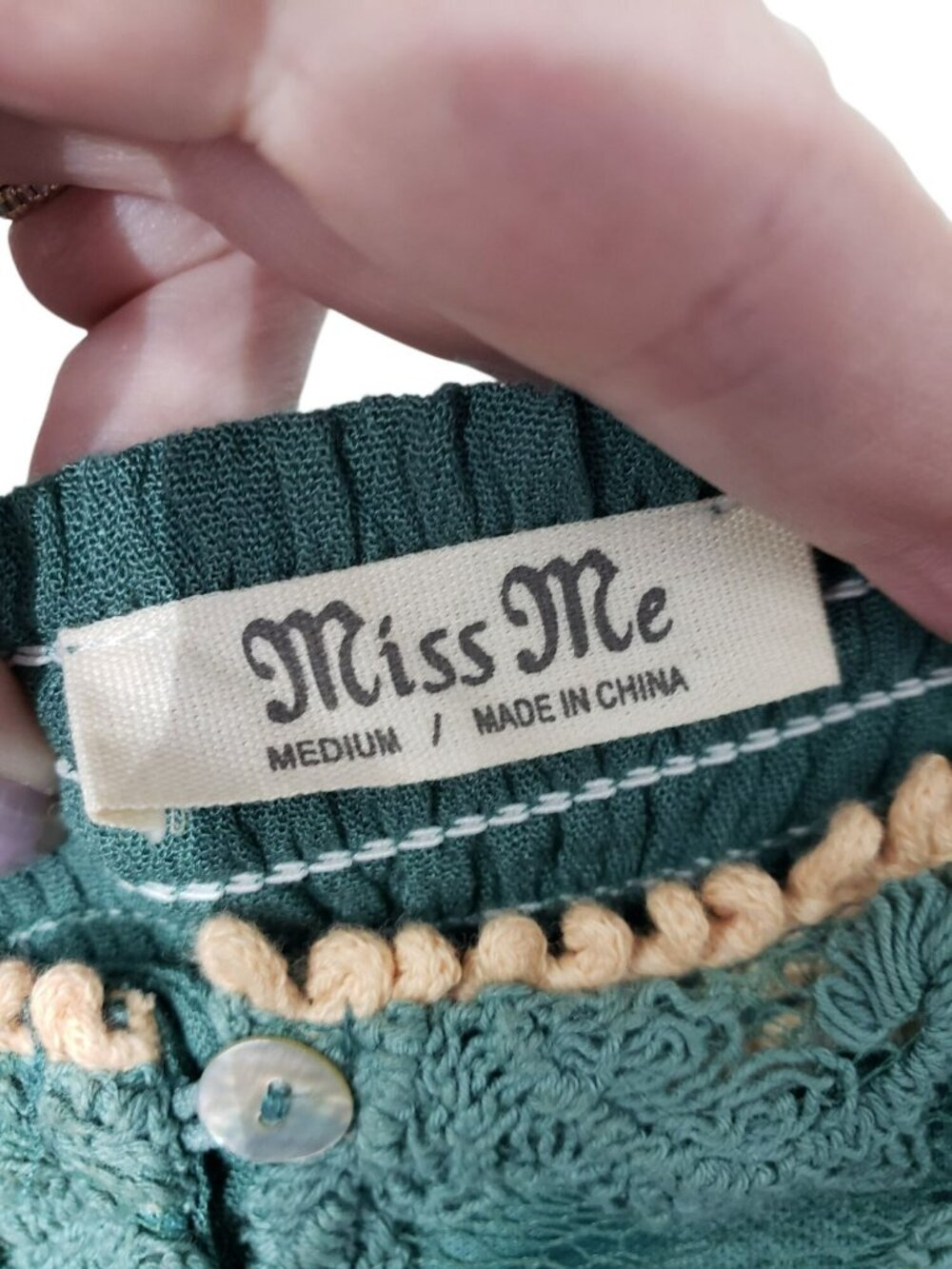 Miss Me Green Orange Milkmaid Mermaid Top Whimsigoth Medium Forest Fairy - Picture 12 of 12